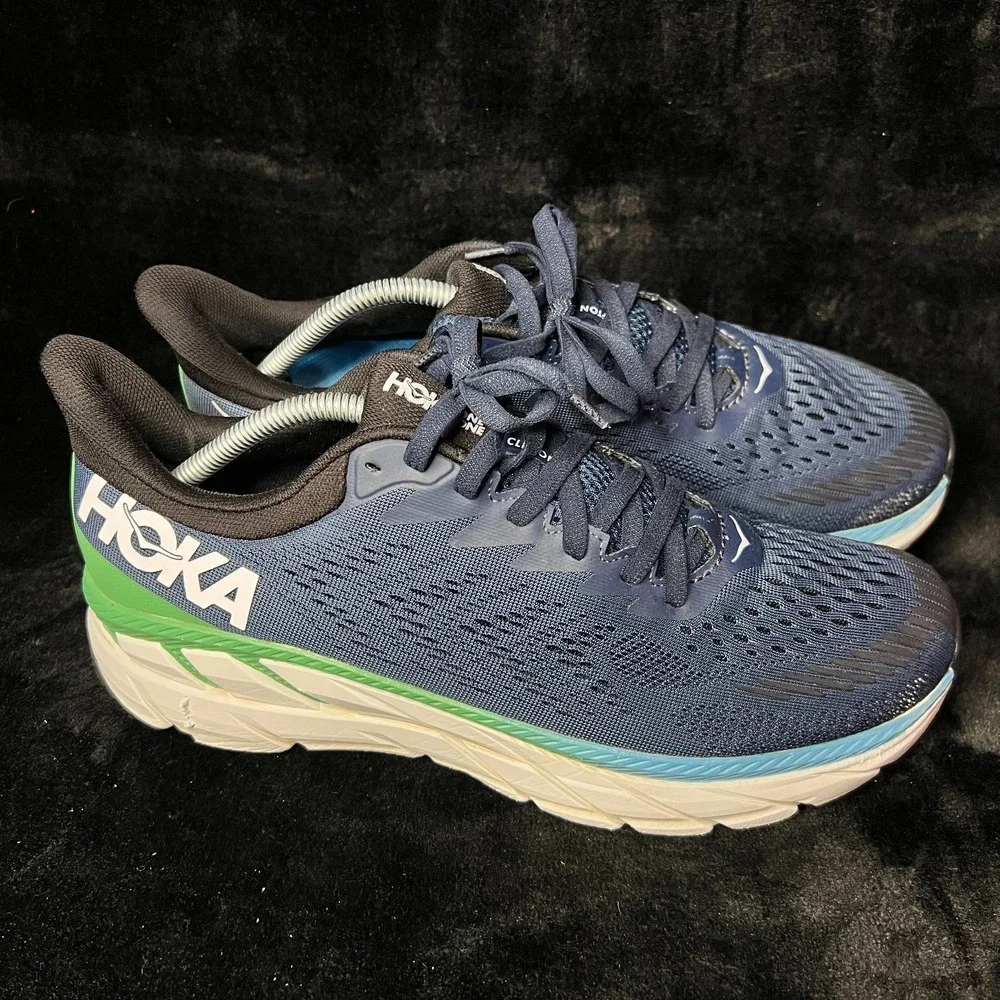 Hoka One One Clifton 7 1110508 MOAN Men's 11.5 Running Shoes Ocean Blue Sneakers